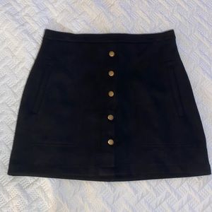 Black suede mini skirt